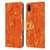 Suzan Lind Marble 2 Orange Leather Book Wallet Case Cover For Apple iPhone XR