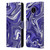 Suzan Lind Marble 2 Dark Violet Leather Book Wallet Case Cover For Nokia C10 / C20