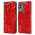 Suzan Lind Marble 2 Red Leather Book Wallet Case Cover For Nokia X30