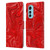Suzan Lind Marble 2 Red Leather Book Wallet Case Cover For Motorola Edge (2022)