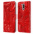 Suzan Lind Marble 2 Red Leather Book Wallet Case Cover For Motorola Moto G41