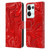 Suzan Lind Marble 2 Red Leather Book Wallet Case Cover For OPPO Reno8 Pro