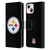 NFL Pittsburgh Steelers Logo Plain Leather Book Wallet Case Cover For Apple iPhone 13