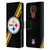NFL Pittsburgh Steelers Logo Stripes Leather Book Wallet Case Cover For Motorola Moto E7 Plus