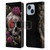 Sarah Richter Skulls Butterfly And Flowers Leather Book Wallet Case Cover For Apple iPhone 14 Plus