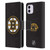 NHL Boston Bruins Plain Leather Book Wallet Case Cover For Apple iPhone 11