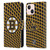 NHL Boston Bruins Net Pattern Leather Book Wallet Case Cover For Apple iPhone 13 Mini