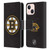 NHL Boston Bruins Plain Leather Book Wallet Case Cover For Apple iPhone 13 Mini