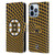 NHL Boston Bruins Net Pattern Leather Book Wallet Case Cover For Apple iPhone 13 Pro