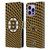 NHL Boston Bruins Net Pattern Leather Book Wallet Case Cover For Apple iPhone 14 Pro Max