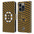 NHL Boston Bruins Net Pattern Leather Book Wallet Case Cover For Apple iPhone 14 Pro