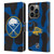 NHL Buffalo Sabres Cow Pattern Leather Book Wallet Case Cover For Apple iPhone 14 Pro