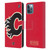 NHL Calgary Flames Oversized Leather Book Wallet Case Cover For Apple iPhone 12 / iPhone 12 Pro