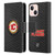NHL Calgary Flames Puck Texture Leather Book Wallet Case Cover For Apple iPhone 13 Mini