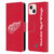 NHL Detroit Red Wings Plain Leather Book Wallet Case Cover For Apple iPhone 13