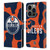 NHL Edmonton Oilers Cow Pattern Leather Book Wallet Case Cover For Apple iPhone 14 Pro