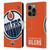 NHL Edmonton Oilers Oversized Leather Book Wallet Case Cover For Apple iPhone 14 Pro