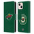 NHL Minnesota Wild Plain Leather Book Wallet Case Cover For Apple iPhone 13