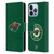 NHL Minnesota Wild Plain Leather Book Wallet Case Cover For Apple iPhone 13 Pro