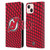 NHL New Jersey Devils Net Pattern Leather Book Wallet Case Cover For Apple iPhone 13