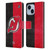 NHL New Jersey Devils Half Distressed Leather Book Wallet Case Cover For Apple iPhone 14 Plus