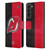 NHL New Jersey Devils Half Distressed Leather Book Wallet Case Cover For Samsung Galaxy S22+ 5G