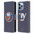 NHL New York Islanders Net Pattern Leather Book Wallet Case Cover For Apple iPhone 13 Pro Max