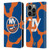 NHL New York Islanders Cow Pattern Leather Book Wallet Case Cover For Apple iPhone 14 Pro