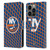 NHL New York Islanders Net Pattern Leather Book Wallet Case Cover For Apple iPhone 14 Pro