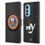 NHL New York Islanders Puck Texture Leather Book Wallet Case Cover For Motorola Edge (2022)