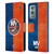 NHL New York Islanders Half Distressed Leather Book Wallet Case Cover For OnePlus 9