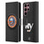 NHL New York Islanders Puck Texture Leather Book Wallet Case Cover For Samsung Galaxy S22 Ultra 5G