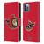 NHL Ottawa Senators Plain Leather Book Wallet Case Cover For Apple iPhone 12 / iPhone 12 Pro