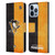 NHL Pittsburgh Penguins Half Distressed Leather Book Wallet Case Cover For Apple iPhone 13 Pro