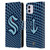 NHL Seattle Kraken Net Pattern Leather Book Wallet Case Cover For Apple iPhone 11