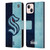 NHL Seattle Kraken Half Distressed Leather Book Wallet Case Cover For Apple iPhone 13