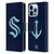 NHL Seattle Kraken Plain Leather Book Wallet Case Cover For Apple iPhone 13 Pro
