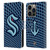 NHL Seattle Kraken Net Pattern Leather Book Wallet Case Cover For Apple iPhone 14 Pro