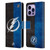 NHL Tampa Bay Lightning Half Distressed Leather Book Wallet Case Cover For Apple iPhone 14 Pro Max