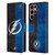 NHL Tampa Bay Lightning Half Distressed Leather Book Wallet Case Cover For Samsung Galaxy S22 Ultra 5G