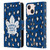 NHL Toronto Maple Leafs Leopard Patten Leather Book Wallet Case Cover For Apple iPhone 13 Mini