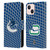 NHL Vancouver Canucks Net Pattern Leather Book Wallet Case Cover For Apple iPhone 13 Mini