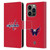 NHL Washington Capitals Plain Leather Book Wallet Case Cover For Apple iPhone 14 Pro