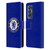 Chelsea Football Club Crest Plain Blue Leather Book Wallet Case Cover For OPPO Find X3 Neo / Reno5 Pro+ 5G