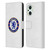 Chelsea Football Club Crest Plain White Leather Book Wallet Case Cover For OPPO Reno8 Lite