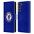 Chelsea Football Club Crest Plain Blue Leather Book Wallet Case Cover For Samsung Galaxy S21 FE 5G