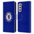 Chelsea Football Club Crest Plain Blue Leather Book Wallet Case Cover For Samsung Galaxy S21 5G