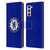 Chelsea Football Club Crest Plain Blue Leather Book Wallet Case Cover For Samsung Galaxy S21+ 5G