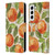 Haley Bush Pattern Painting Orange Splash Leather Book Wallet Case Cover For Samsung Galaxy S22 5G