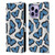 Katerina Kirilova Floral Patterns Blue Butterflies Leather Book Wallet Case Cover For Apple iPhone 14 Pro Max